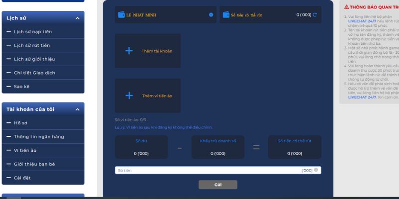 Kiểm tra và kết thúc rút tiền thành công 